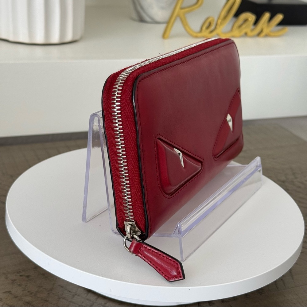 Fendi Monster Eyes Zip Around Wallet - Red - Picture 11 of 17